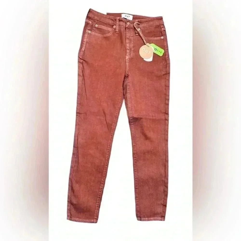 OAT New York | Brown High Rise Skinny Ankle Jeans (27)
